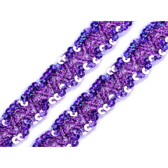 Taśma z cekinami szerokość 20 mm hologram - Srebrny (1 Metr) Taśma z cekinami szerokość 20 mm hologram - Srebrny (1 Metr)