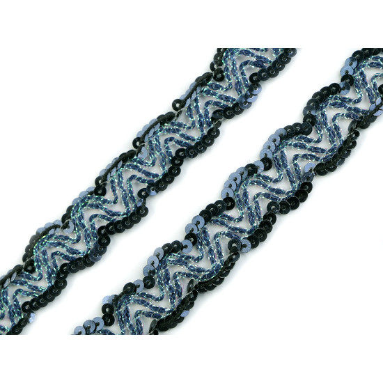 Taśma z cekinami szerokość 20 mm hologram - Srebrny (1 Metr) Taśma z cekinami szerokość 20 mm hologram - Srebrny (1 Metr)