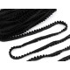 Taśma ozdobna z perełkami pokrytymi zamszem szerokość 12 mm - Czarny (9 Metry) Taśma ozdobna z perełkami pokrytymi zamszem szerokość 12 mm - Czarny (9 Metry)