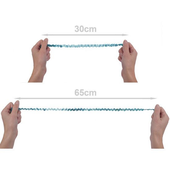 Elastic sequin trimming width 10 mm - Silver (1 Meter) Elastic sequin trimming width 10 mm - Silver (1 Meter)