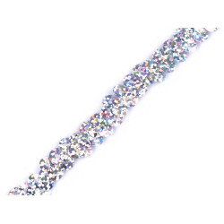 Elastic sequin trimming width 10 mm - Silver (1 Meter)