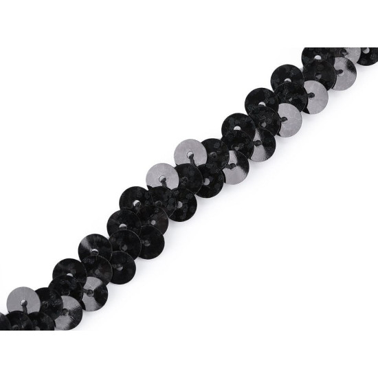 Elastic sequin trimming width 10 mm - Silver (1 Meter) Elastic sequin trimming width 10 mm - Silver (1 Meter)