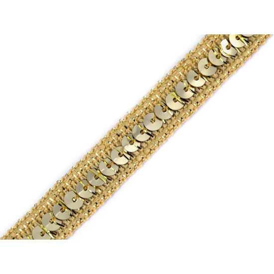 Taśma z cekinami szerokość 12 mm - Złoty jasny (54 Metry) Taśma z cekinami szerokość 12 mm - Złoty jasny (54 Metry)
