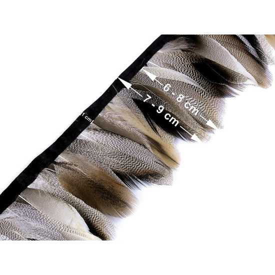 Trimming braid - duck feathers, 6-8 cm - Natural (1 Meter) Trimming braid - duck feathers, 6-8 cm - Natural (1 Meter)
