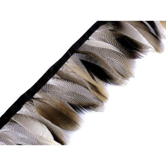 Trimming braid - duck feathers, 6-8 cm - Natural (1 Meter) Trimming braid - duck feathers, 6-8 cm - Natural (1 Meter)