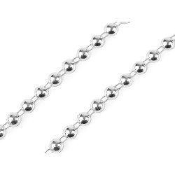 Bead trimming / garland - half-bead ø8 mm - Silver (1 Meter)