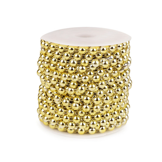 Bead trimming / garland - half-bead ø8 mm - Gold light (25 Meters)
