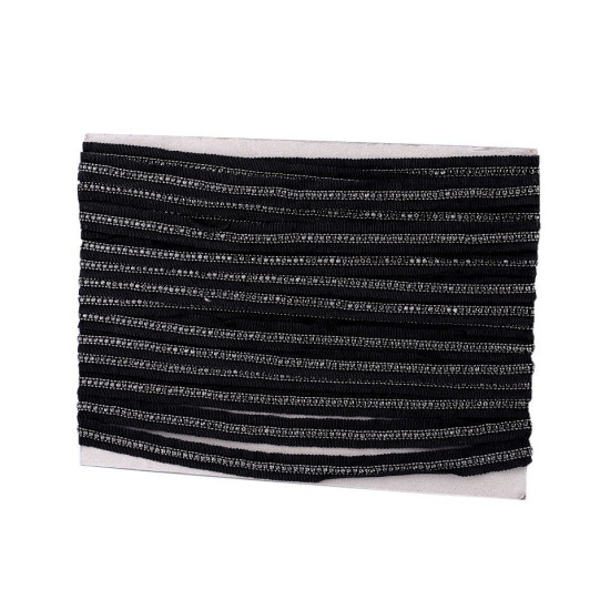 Clothing braid with rhinestones and chain width 15 mm - Black (1 Meter) Clothing braid with rhinestones and chain width 15 mm - Black (1 Meter)