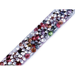 Iron-on rhinestone trimming width 12 mm - Multicolor (27 Meters)