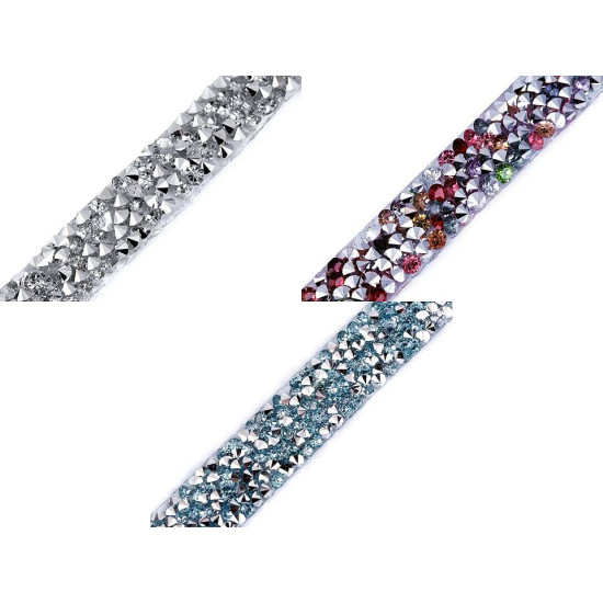 Iron-on rhinestone trimming width 12 mm - Multicolor (27 Meters) Iron-on rhinestone trimming width 12 mm - Multicolor (27 Meters)