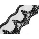 Embroidered trim on organza width 12.5 cm - White (1 Meter) Embroidered trim on organza width 12.5 cm - White (1 Meter)