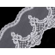 Embroidered trim on organza width 12.5 cm - White (1 Meter) Embroidered trim on organza width 12.5 cm - White (1 Meter)