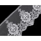 Embroidered trim on organza width 15 cm - White (1 Meter) Embroidered trim on organza width 15 cm - White (1 Meter)