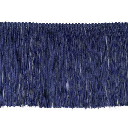 Fringe - shiny, dense, width 15.5 cm - Blue dark (1 Meter)