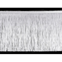 Fringe - shiny, dense, width 15.5 cm - White (1 Meter)