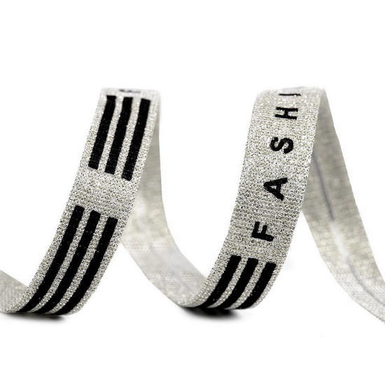 Taśma lampas / odzieżowa z lureksem szerokość 15 mm fashion - Srebrny (1 Metr) Taśma lampas / odzieżowa z lureksem szerokość 15 mm fashion - Srebrny (1 Metr)