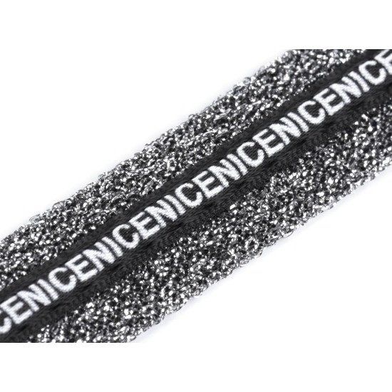 Taśma lampas z lureksem szerokość 20 mm - Srebrny (1 Metr) Taśma lampas z lureksem szerokość 20 mm - Srebrny (1 Metr)