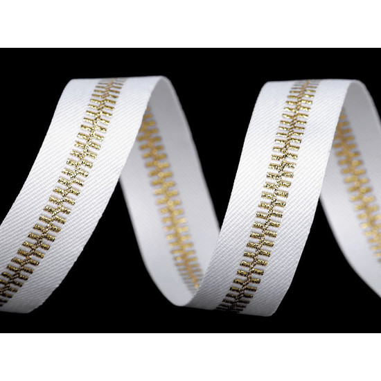 Taśma lampas / odzieżowa z lureksem szerokość 20 mm imitacja zamka błyskawicznego - Czerwony (1 Metr) Taśma lampas / odzieżowa z lureksem szerokość 20 mm imitacja zamka błyskawicznego - Czerwony (1 Metr)