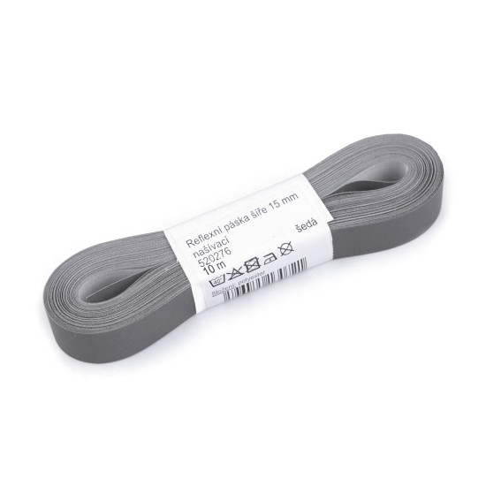 Taśma odblaskowa szerokość 15 mm do naszycia - Szary (10 Metry) Taśma odblaskowa szerokość 15 mm do naszycia - Szary (10 Metry)
