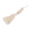 Cotton tassel with beads, length 20 cm - Ecru light (5 Pieces)