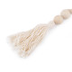 Cotton tassel with beads, length 20 cm - Ecru light (5 Pieces)