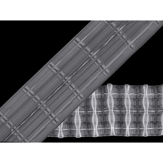 Taśma firanowa szerokość 75 mm marszczenie ołówek - Transparent (1 Metr) Taśma firanowa szerokość 75 mm marszczenie ołówek - Transparent (1 Metr)