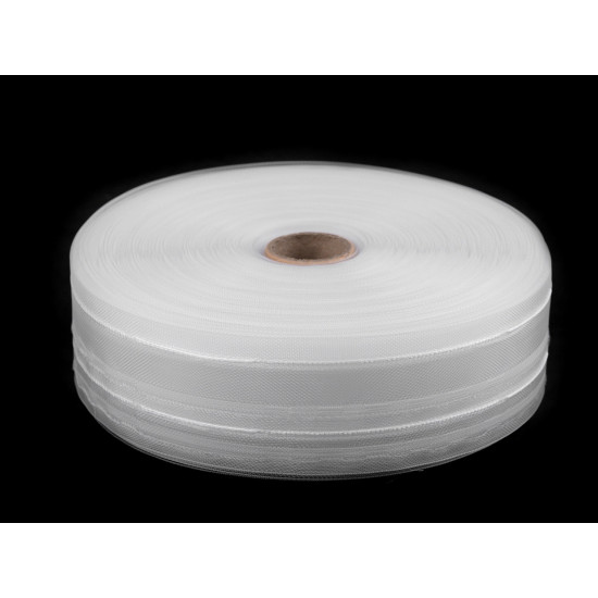 Taśma firanowa pojedyńcza zakładka szerokość 50 mm - Transparent (50 Metry) Taśma firanowa pojedyńcza zakładka szerokość 50 mm - Transparent (50 Metry)