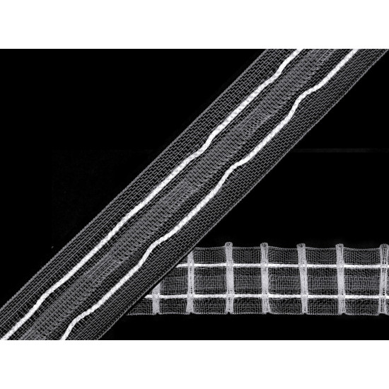 Taśma firanowa szerokość 25 mm marszczenie ołówek - Transparent (50 Metry) Taśma firanowa szerokość 25 mm marszczenie ołówek - Transparent (50 Metry)