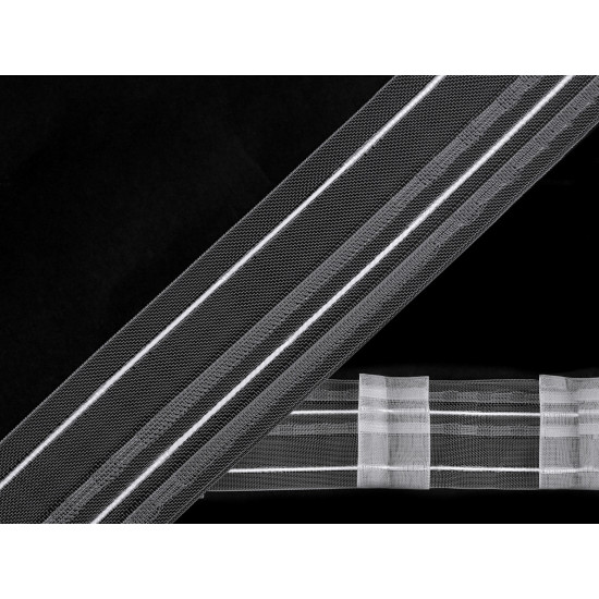 Taśma firanowa szerokość 50 mm podwójna zakładka - Transparent (50 Metry) Taśma firanowa szerokość 50 mm podwójna zakładka - Transparent (50 Metry)