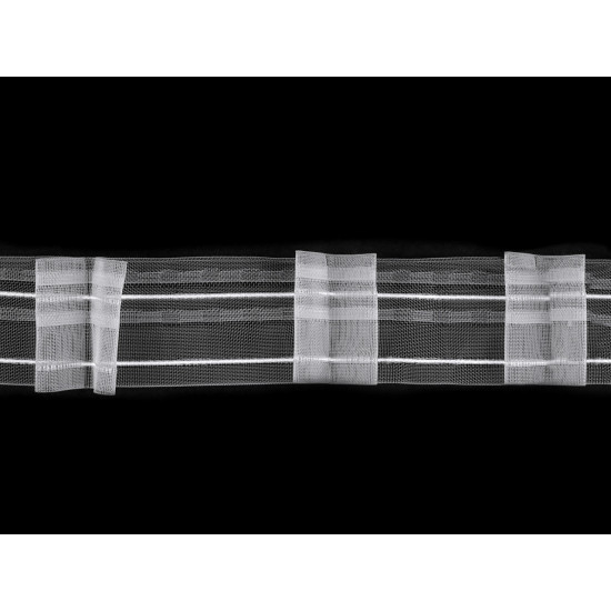 Taśma firanowa szerokość 50 mm podwójna zakładka - Transparent (50 Metry) Taśma firanowa szerokość 50 mm podwójna zakładka - Transparent (50 Metry)