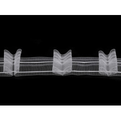 Taśma firanowa szerokość 50 mm podwójna zakładka - Transparent (100 Metry)