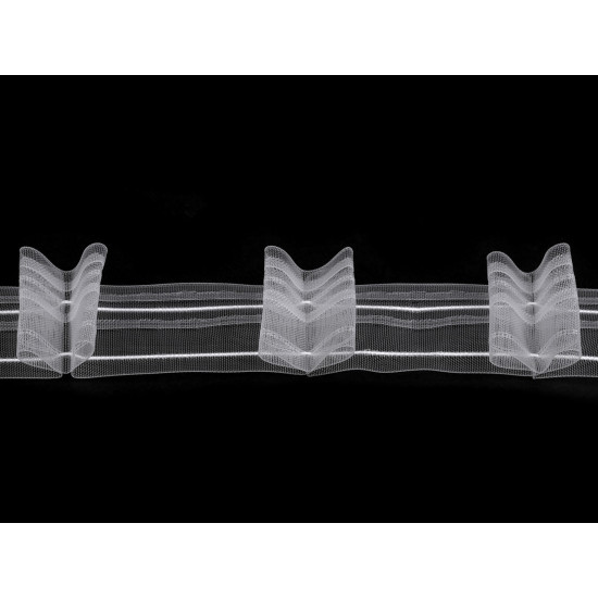Taśma firanowa szerokość 50 mm podwójna zakładka - Transparent (50 Metry) Taśma firanowa szerokość 50 mm podwójna zakładka - Transparent (50 Metry)