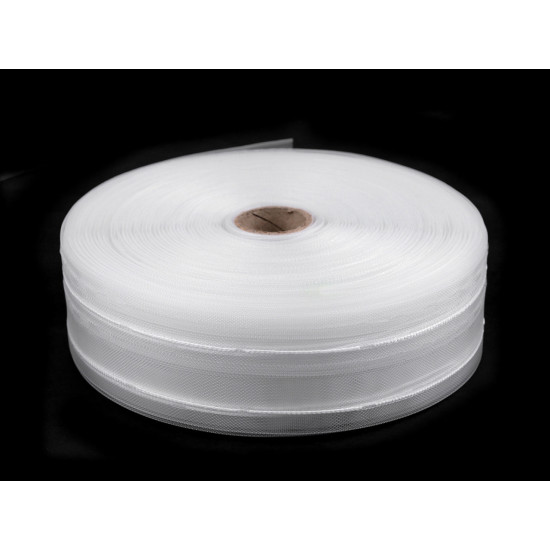 Taśma firanowa szerokość 50 mm podwójna zakładka - Transparent (50 Metry) Taśma firanowa szerokość 50 mm podwójna zakładka - Transparent (50 Metry)