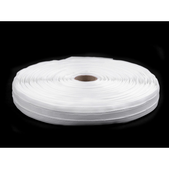 Taśma firanowa szerokość 25 mm potrójna zakładka - White (50 Metry) Taśma firanowa szerokość 25 mm potrójna zakładka - White (50 Metry)