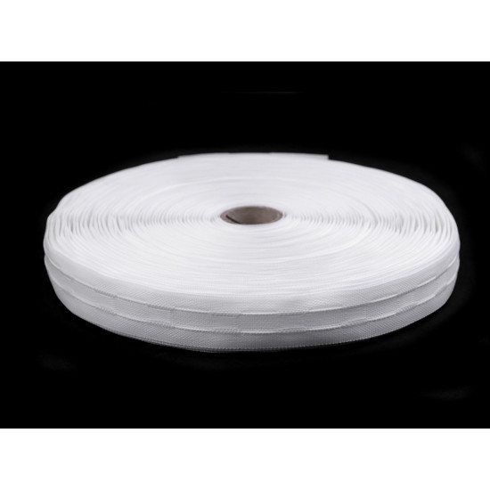 Universal pinch pleat dapery tape width 25 mm - White (100 Meters) Universal pinch pleat dapery tape width 25 mm - White (100 Meters)