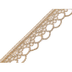 Lace trimming with lurex width 30 mm - Gold (1 Meter)