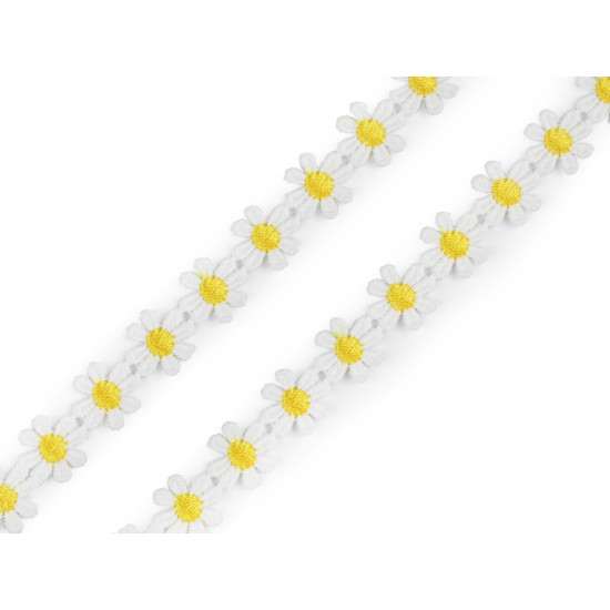 Aplikacja na taśmie szerokość 15 mm kwiaty - Kremowyjasny (1 Metr) Aplikacja na taśmie szerokość 15 mm kwiaty - Kremowyjasny (1 Metr)