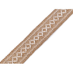 Liseré en jute, largeur 40 mm - Ecru natural (10 Mètres)