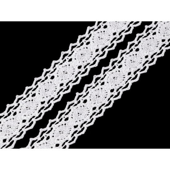 Cotton bobbin lace trim / insert, width 27 mm - Powder (1 Meter) Cotton bobbin lace trim / insert, width 27 mm - Powder (1 Meter)