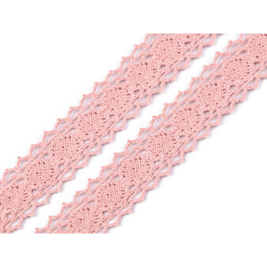 Cotton bobbin lace trim / insert, width 27 mm - Powder (1 Meter) Cotton bobbin lace trim / insert, width 27 mm - Powder (1 Meter)