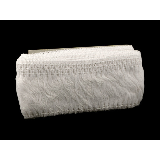 Frędzle bawełniane szerokość 10 cm - White (1 Metr) Frędzle bawełniane szerokość 10 cm - White (1 Metr)