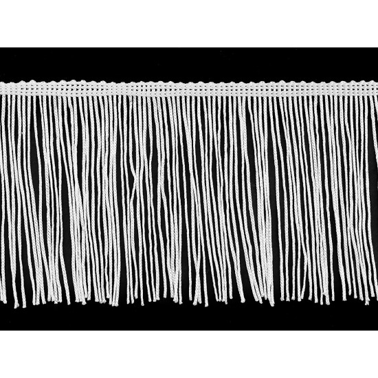 Frędzle połyskujące szerokość 10 cm - White (27 Metry) Frędzle połyskujące szerokość 10 cm - White (27 Metry)