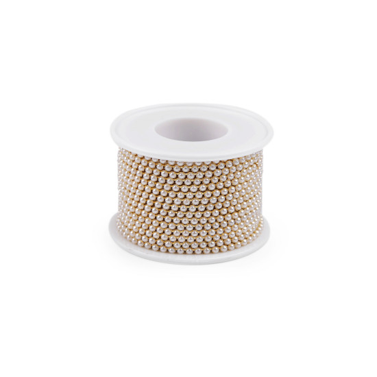 Imitation pearl chain trim / braid width 2.5 mm - Pearl (1 Meter) Imitation pearl chain trim / braid width 2.5 mm - Pearl (1 Meter)