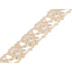 Trimming braid width 30 mm die-cut pattern with lurex - Gold lt. (1 Meter) Trimming braid width 30 mm die-cut pattern with lurex - Gold lt. (1 Meter)