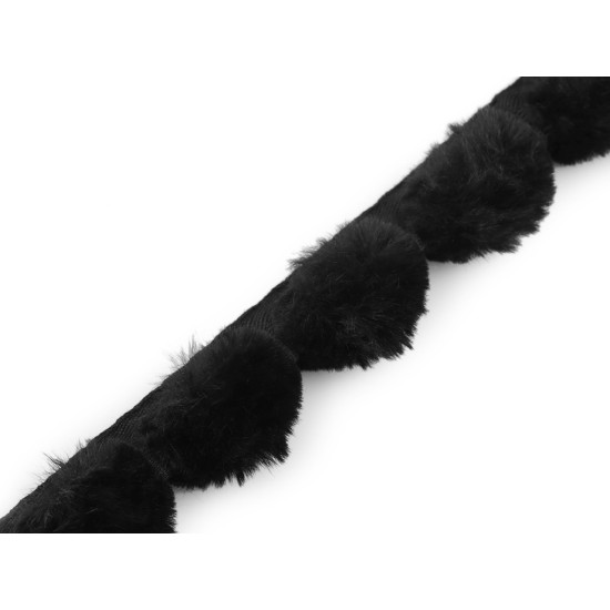 Besatzband aus kunstfell zum einnähen rund, breite 3 cm - Schwarz (1 Meter) Besatzband aus kunstfell zum einnähen rund, breite 3 cm - Schwarz (1 Meter)