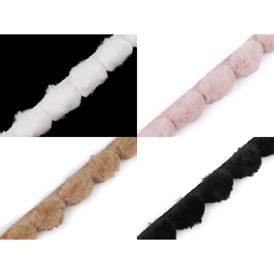 Besatzband aus kunstfell zum einnähen rund, breite 3 cm - Schwarz (1 Meter) Besatzband aus kunstfell zum einnähen rund, breite 3 cm - Schwarz (1 Meter)
