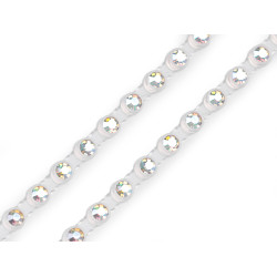 Crystal rhinestone chain / trimming ø4 mm - Crystal ab (27 Meters)