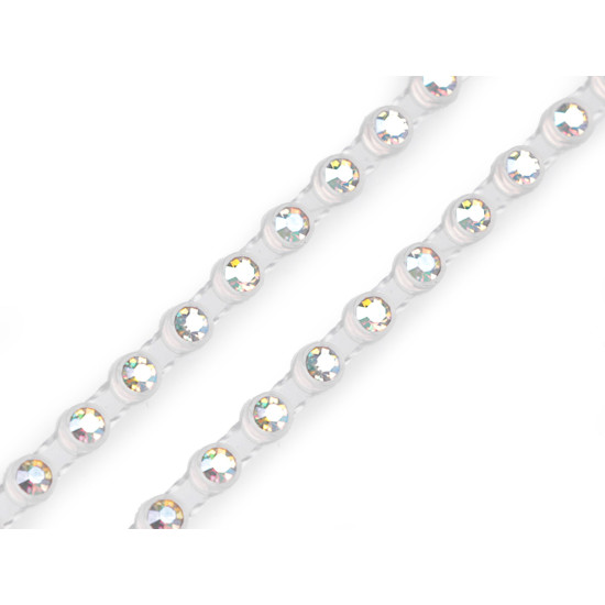 Crystal rhinestone chain / trimming ø4 mm - Crystal (9 Meters) Crystal rhinestone chain / trimming ø4 mm - Crystal (9 Meters)