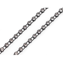 Crystal rhinestone chain / trimming ø4 mm - Crystal (27 Meters)