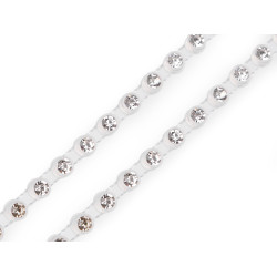 Crystal rhinestone chain / trimming ø4 mm - Crystal (27 Meters)